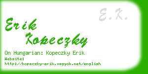 erik kopeczky business card